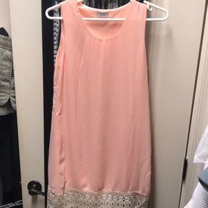 Never worn pink slip dress with lace bottom detail